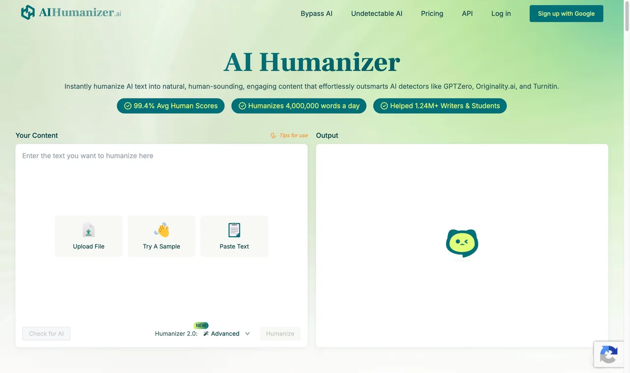 AIHumanizer.ai website screenshot