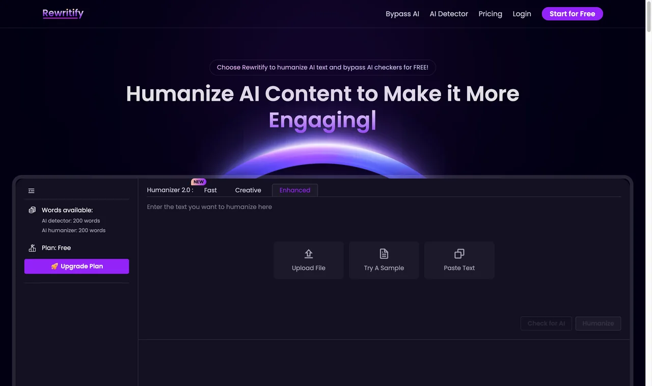 Rewritify page captured during research